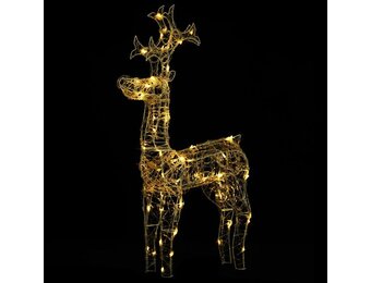 vidaXL Kerstversiering rendier 90 LED's 60x16x100 cm acryl