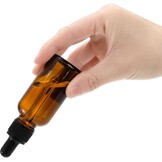 Lawei 24 x 30ml barnsteenkleurige glazen flessen met glazen oogdruppelpipetten, druppelflesjes kleine monsterflesjes, navulbaar voor etherische oliën, parfums, chemielab
