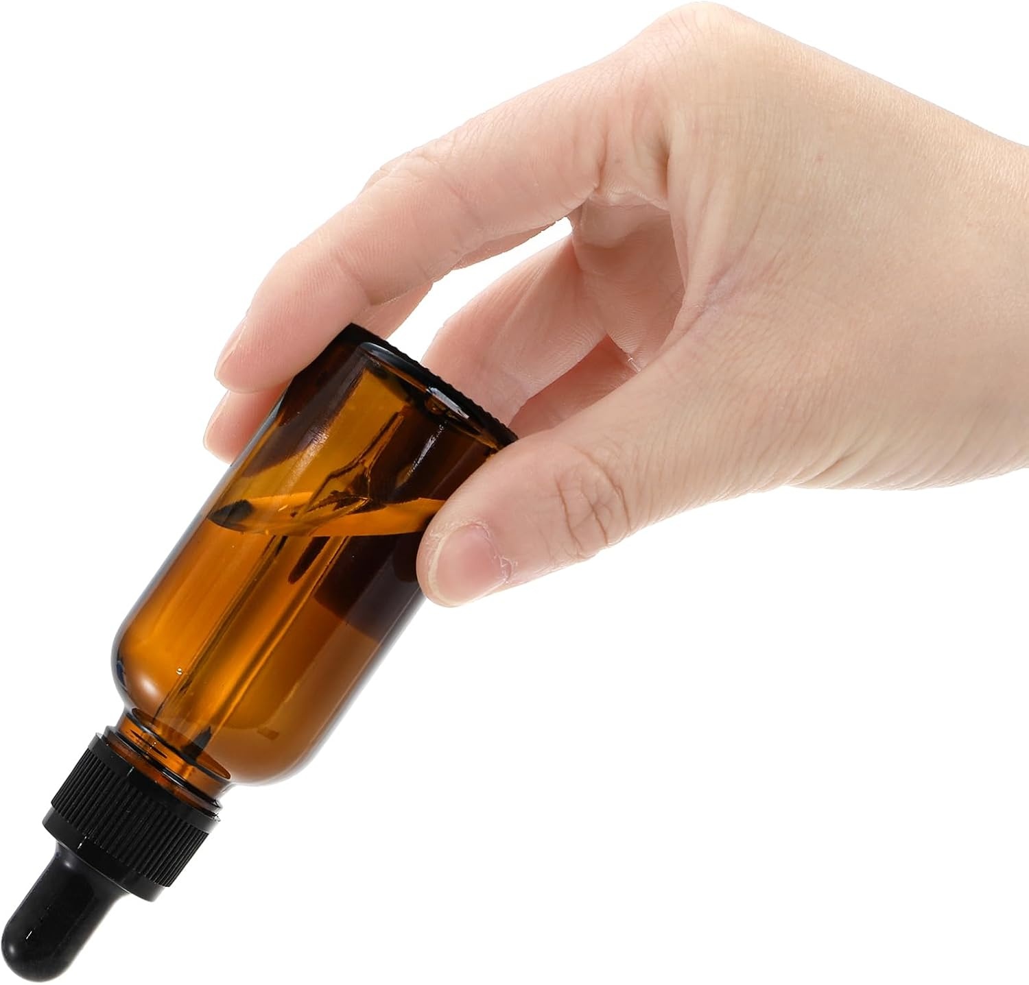 Lawei 24 x 30ml barnsteenkleurige glazen flessen met glazen oogdruppelpipetten, druppelflesjes kleine monsterflesjes, navulbaar voor etherische oliën, parfums, chemielab