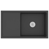 vidaXL Gootsteen handgemaakt roestvrij staal zwart