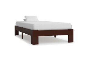 vidaXL Grenenhouten Bedframe Donkerbruin - 53% Korting! 100x200 cm