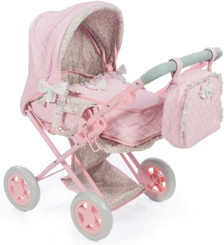 Diset La Nina Poppenwagen/Buggy - Violet/Roze Bloemen | 47% Korting