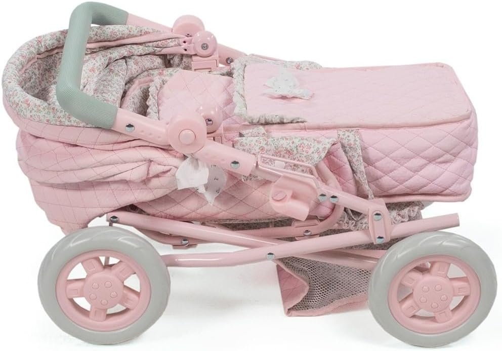 Diset La Nina Poppenwagen/Buggy - Violet/Roze Bloemen | 47% Korting