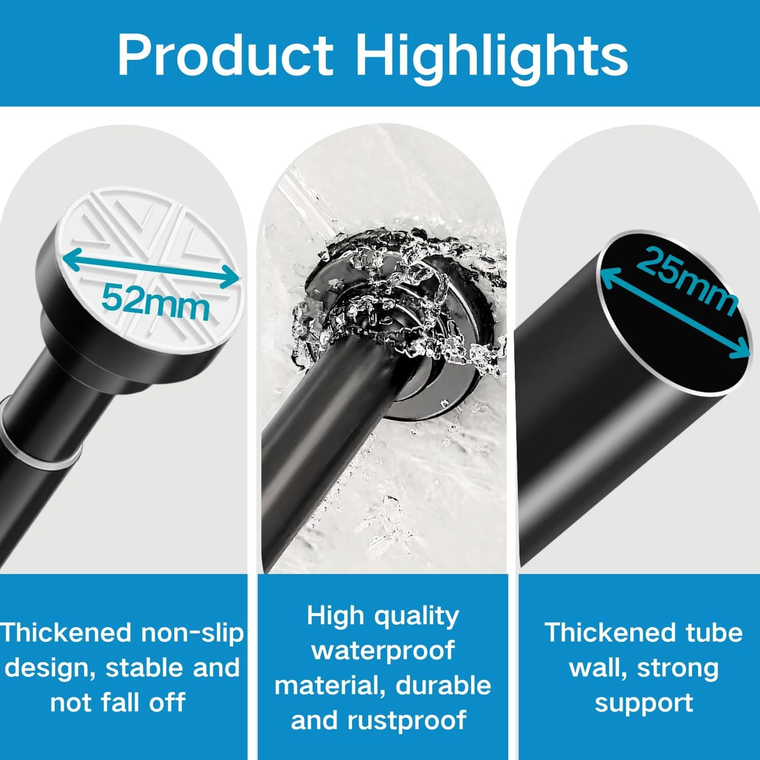 Douche Rail Gordijnstang 185-250cm Wit - Nu 30% Korting!