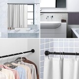 Douche Rail Gordijnstang 185-250cm Wit - Nu 30% Korting!