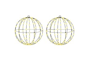 vidaXL Kerstbal 40cm Metaal met 192 LED (2 stuks) - 47% Korting!