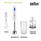 Braun MultiQuick 1 Staafmixer (Wit) - 44% Korting!