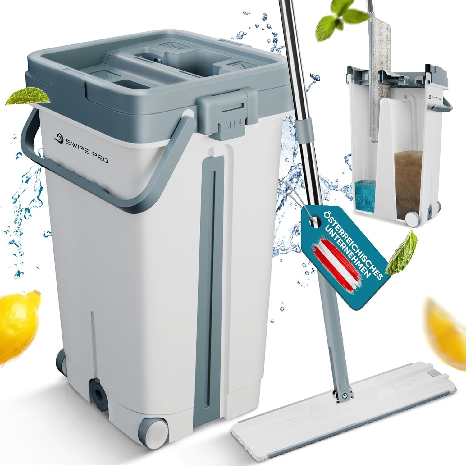 Dweilmop met Emmer & Rolfunctie - 55% Korting! - Retourproduct