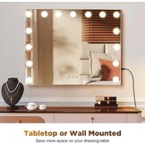 Hollywood Make-up Spiegel met 15 LED's - 3 Kleuren & 10x Vergrotend - 30% Korting!