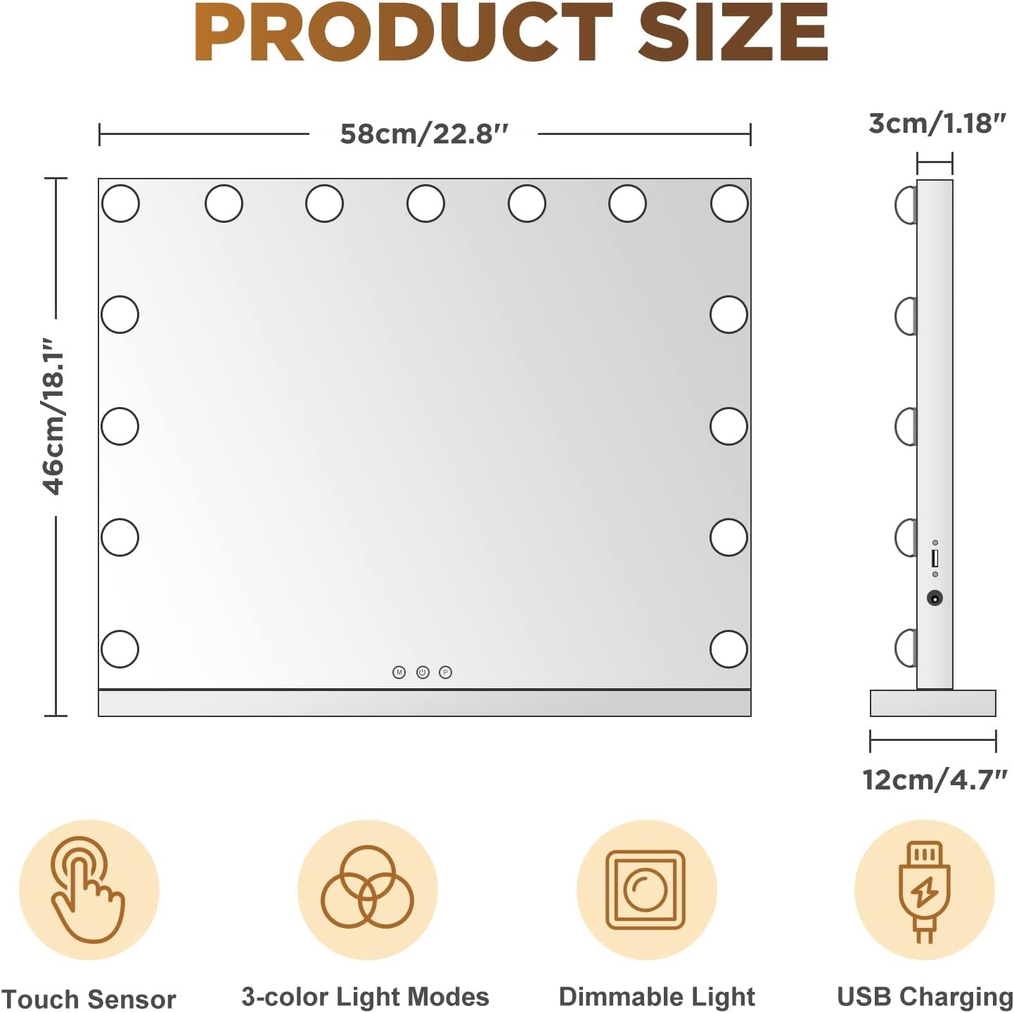 Hollywood Make-up Spiegel met 15 LED's - 3 Kleuren & 10x Vergrotend - 30% Korting!