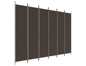 vidaXL Kamerscherm 6 panelen 300x220cm Stof Bruin - 35% Korting!