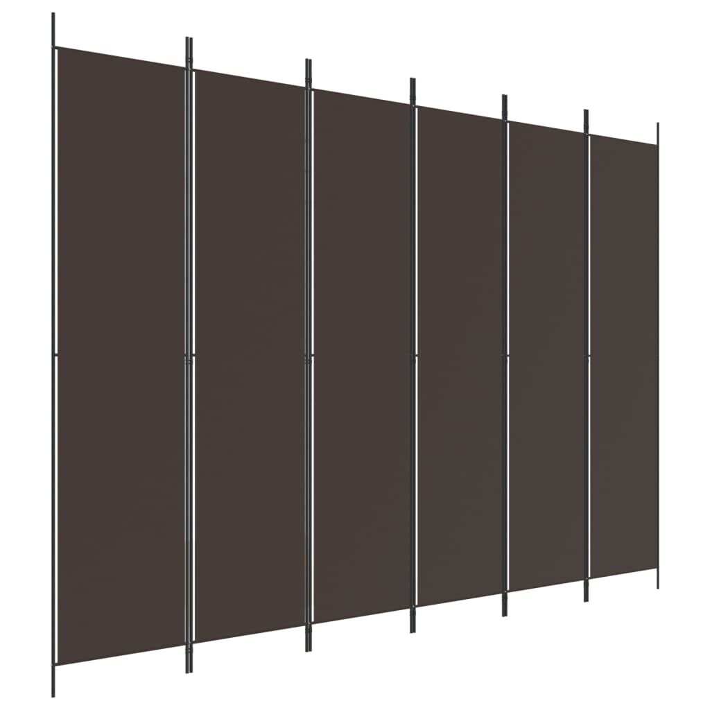 vidaXL Kamerscherm 6 panelen 300x220cm Stof Bruin - 35% Korting!