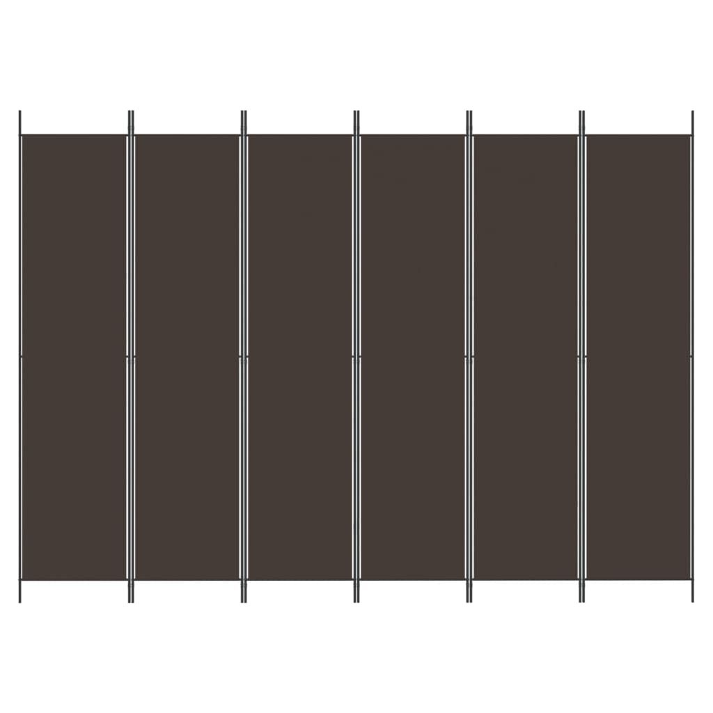 vidaXL Kamerscherm 6 panelen 300x220cm Stof Bruin - 35% Korting!