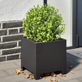 vidaXL Plantenbak 30x30x30 cm Staal Zwart - Nu 35% Korting!