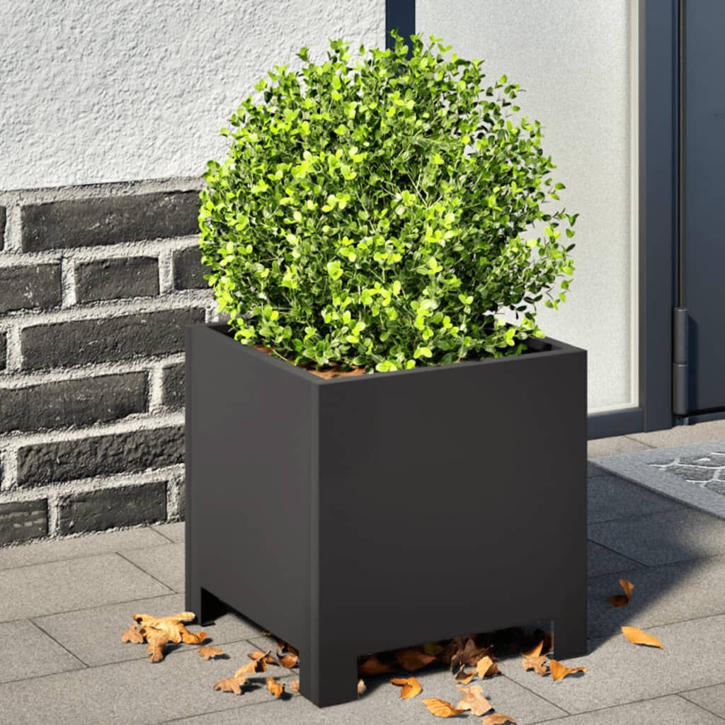 vidaXL Plantenbak 30x30x30 cm Staal Zwart - Nu 35% Korting!