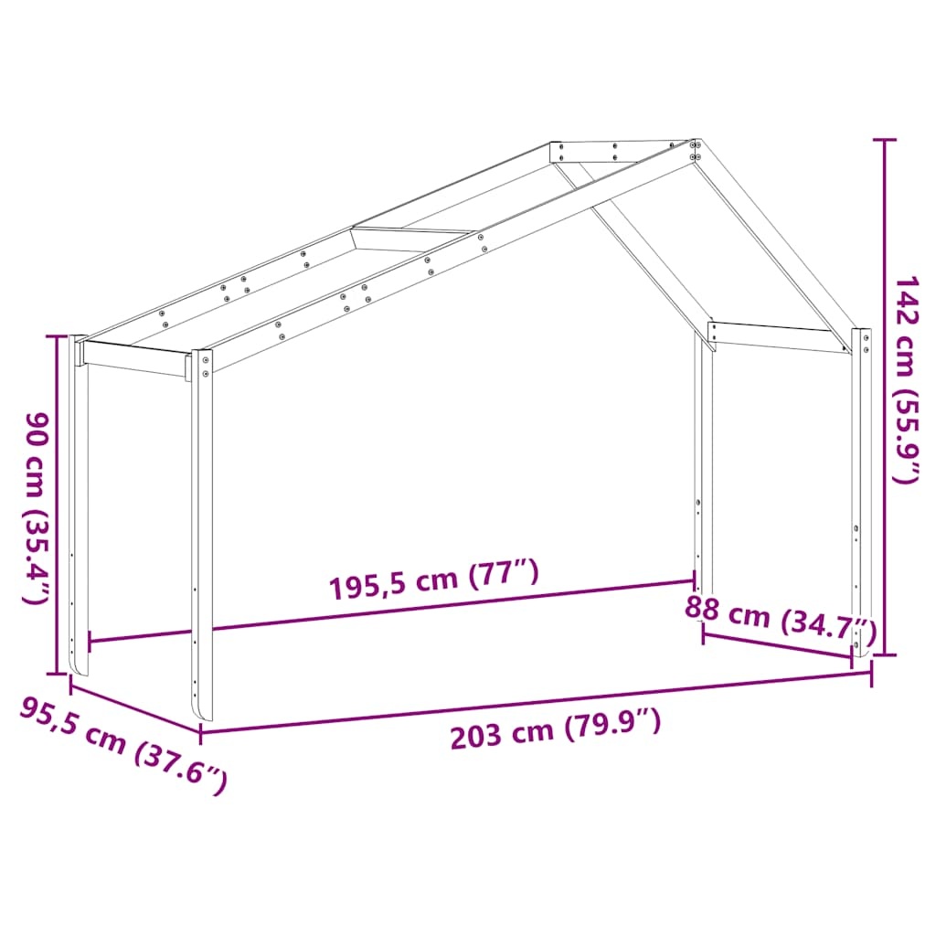 vidaXL Kinderbedhuisje Grenenhout - 35% Korting
