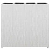 vidaXL Verhoogde Plantenbak met 4 Potten (Poly Rattan Wit) - 42% Korting!