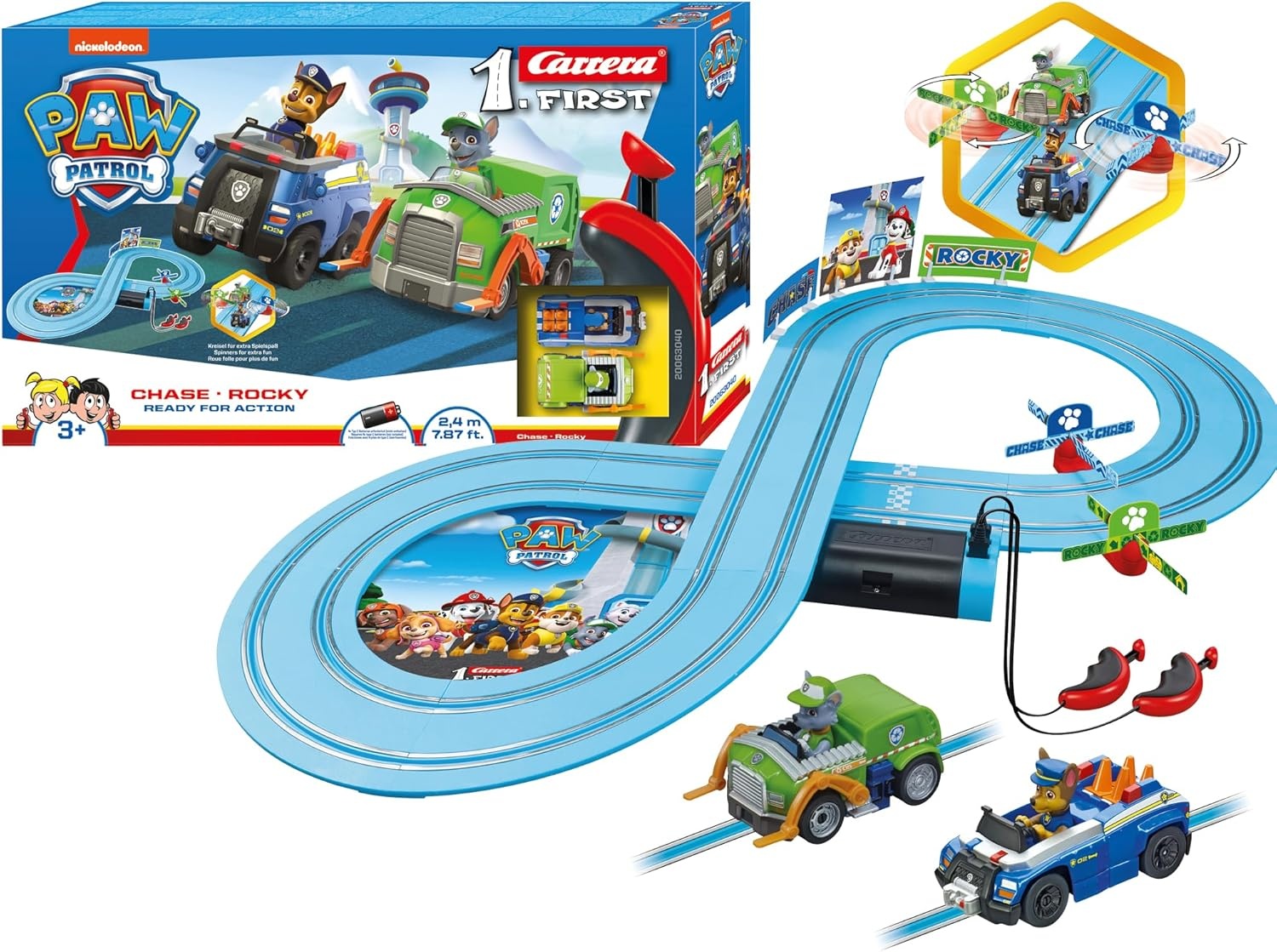 Carrera First Paw Patrol Racebaan (47% korting) - 2.4m, Batterij, Vanaf 3 jr