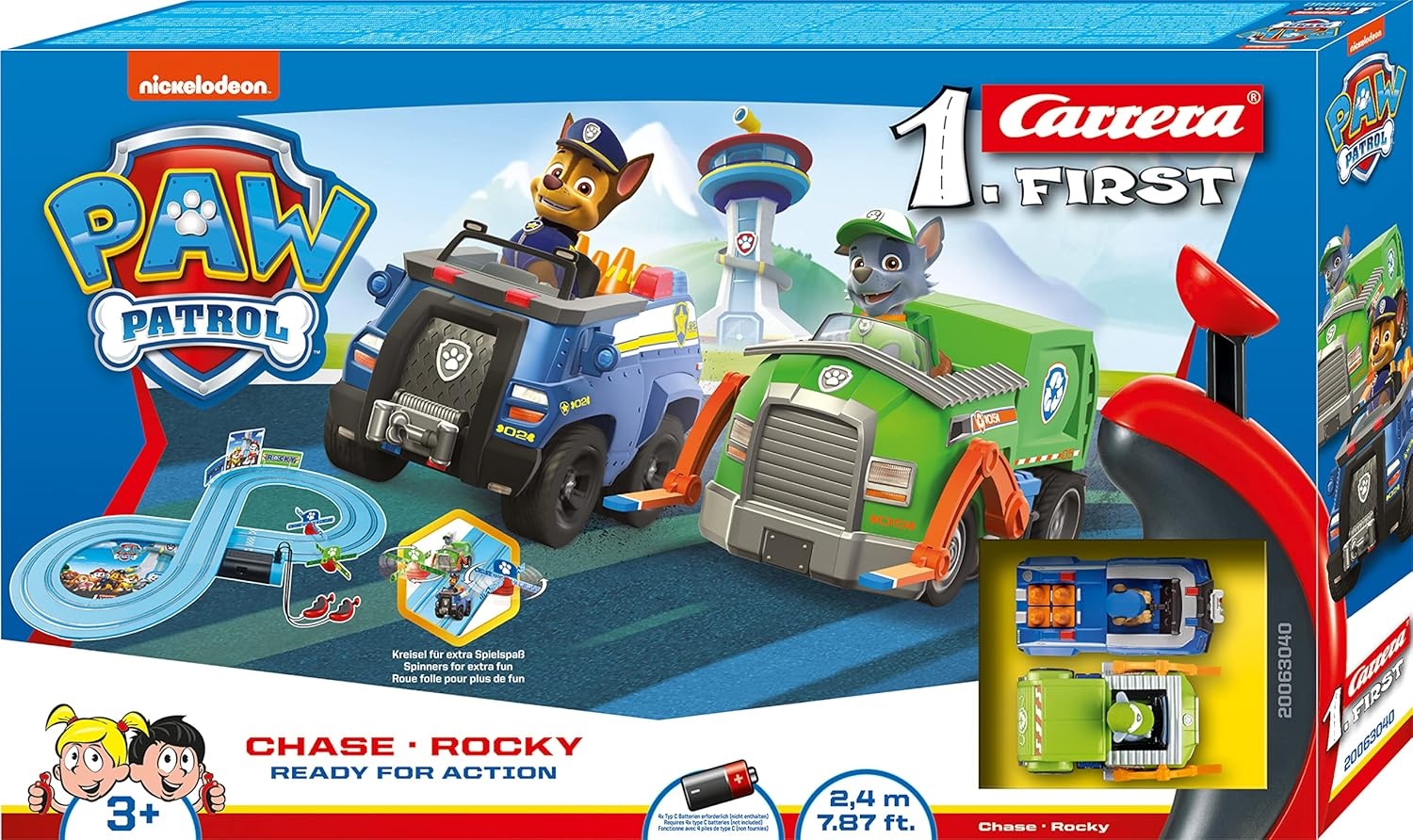 Carrera First Paw Patrol Racebaan (47% korting) - 2.4m, Batterij, Vanaf 3 jr