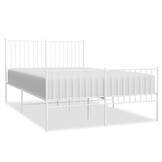 vidaXL Bedframe met hoofd- en voeteneinde metaal wit 140x200 cm