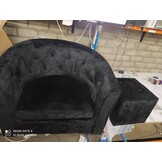 vidaXL Kuipstoel met Voetenbank Fluweel Zwart - 59% Korting