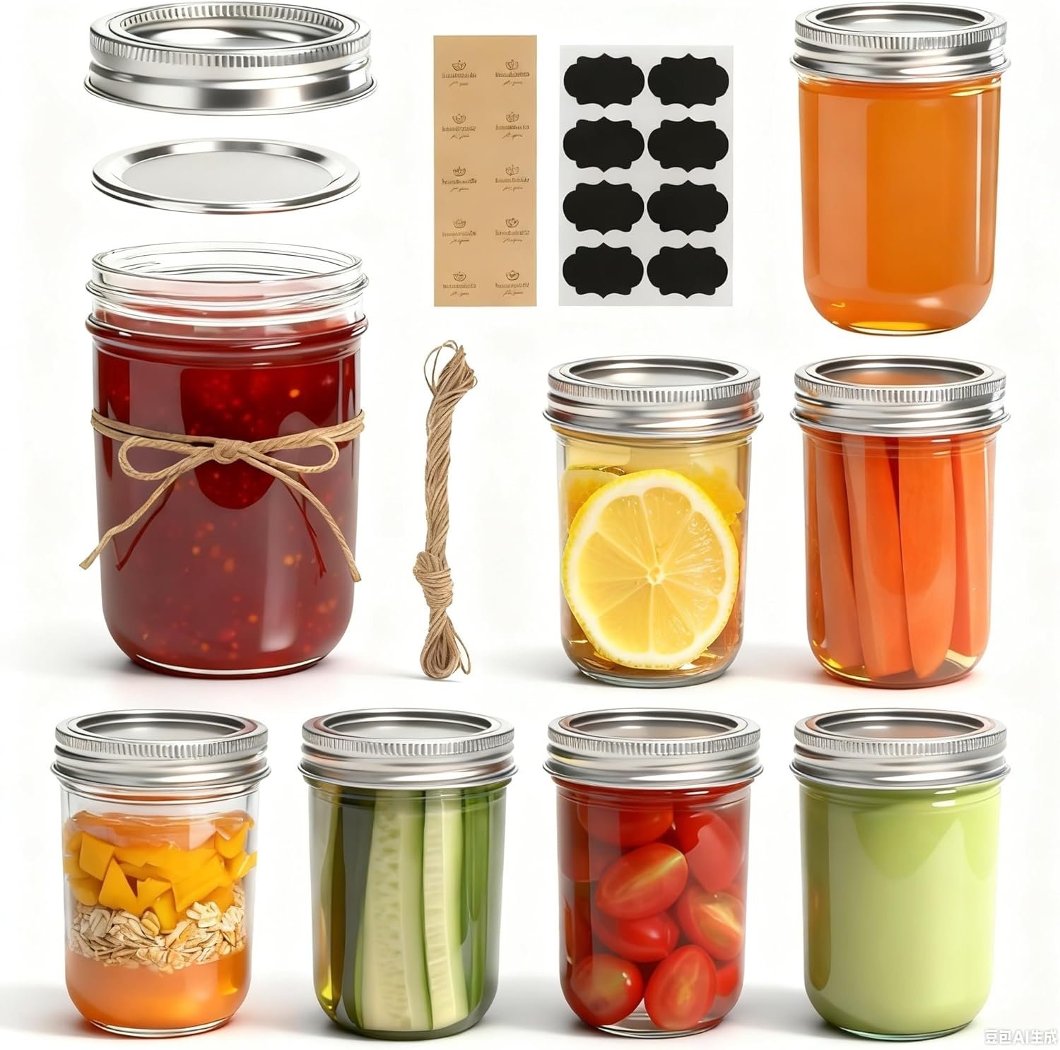 ComSaf Glazen Potjes met Deksel (8 Stuks) - 30% Korting