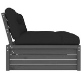 vidaXL Middenbank 120x80 cm Grenenhout Grijs - 60% Korting!