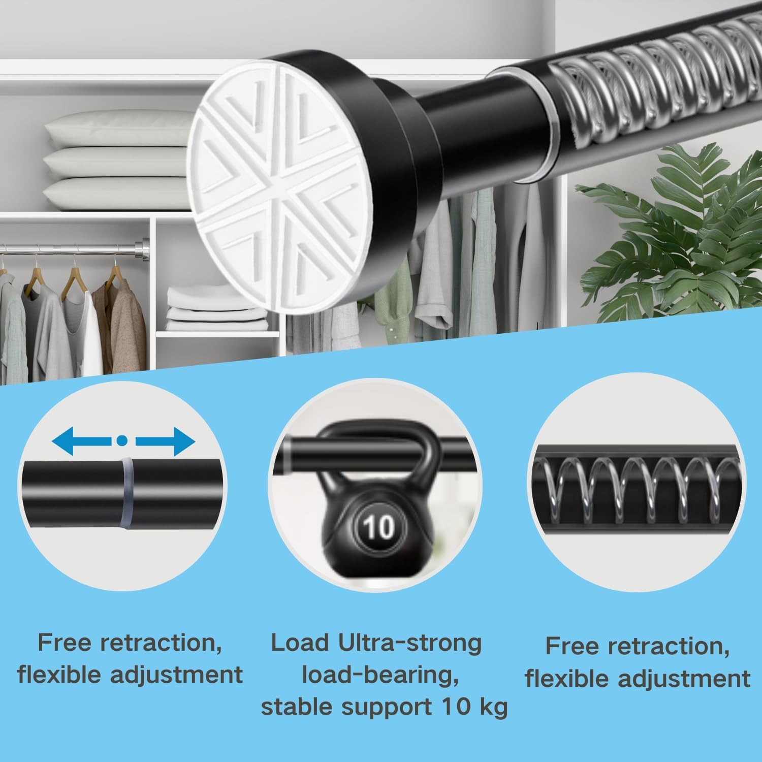 Douche Rail Gordijnstang 185-250cm Wit - 30% Korting!