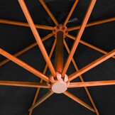 vidaXL Zweefparasol Hout Zwart 3,5m - 49% Korting!