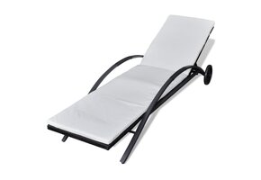 vidaXL Ligbed Poly Rattan Zwart - 57% Korting!