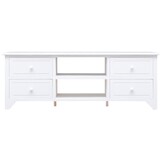 vidaXL Tv-meubel 108x30x40 cm massief paulowniahout wit