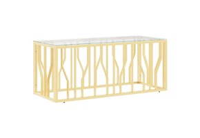 vidaXL Salontafel 110x45x45 cm Roestvrij Staal & Glas | -57% Korting
