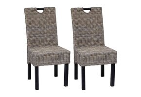 vidaXL Eetkamerstoel Kubu Rattan 2 stuks | 65% Korting!