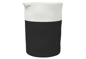 vidaXL Opbergmand Katoen (Ø 49x65 cm) Zwart/Wit - 67% Korting!
