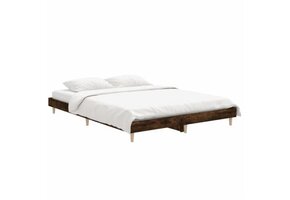 vidaXL Bedframe Gerookt Eiken - 140x190cm - 43% Korting!