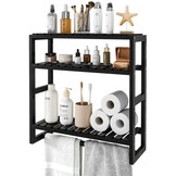 Bamboo Wandrek 3-Laags - Ruimtebesparend & Modern (Zwart) - 37% Korting!