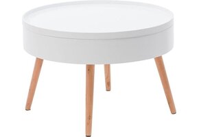 Houten Salontafel met Opbergruimte - Wit (74% Korting!)