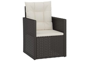 vidaXL Tuinstoel met kussens (47% korting!) Poly Rattan Zwart