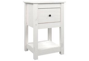 VidaXL Nachtkastje Grenenhout Wit - 53% Korting!