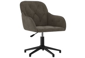 vidaXL Kantoorstoel Draaibaar Fluweel Donkergrijs - 35% Korting!