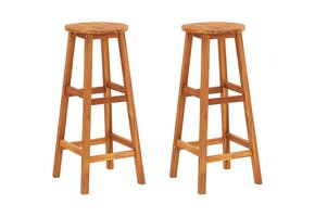 vidaXL Barkrukken (2 stuks) massief acaciahout - 35% Korting!