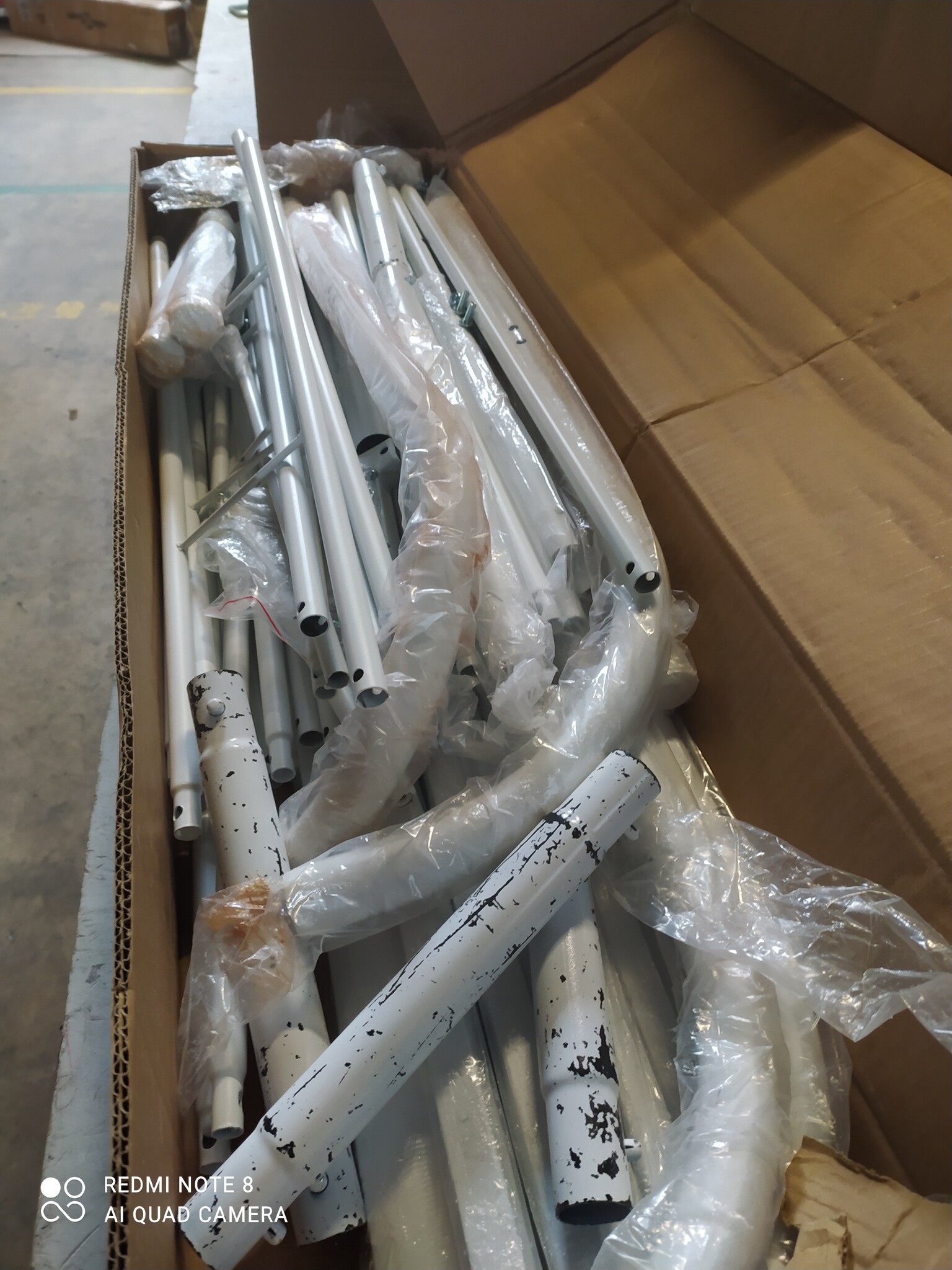 vidaXL Bedframe met hoofd- en voeteneinde metaal wit 120x200 cm