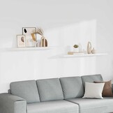 vidaXL Wandschappen zwevend 2 st 120x23,5x3,8 cm MDF wit