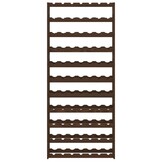 vidaXL Wijnrek voor 77 flessen massief grenenhout bruin