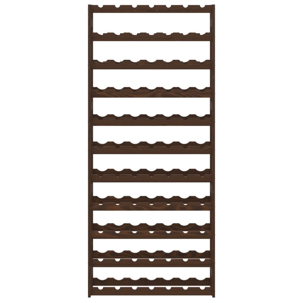 vidaXL Wijnrek voor 77 flessen massief grenenhout bruin