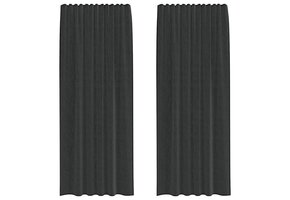 VidaXL Gordijnen Voile 2 st Zwart - 35% Korting