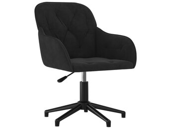 VidaXL Draaibare Kantoorstoel Fluweel Zwart - 35% Korting!