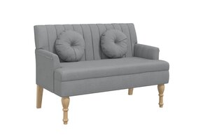 vidaXL Bankje met kussens (113cm) - 57% korting - Lichtgrijs