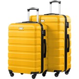 COOLIFE Harde Koffer Trolley Set (L+XL) Citroengeel | 60% Korting