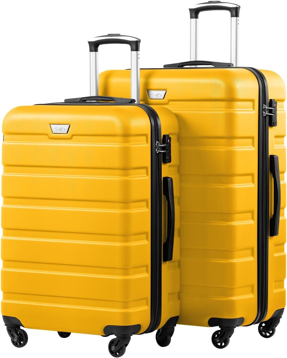 COOLIFE Harde Koffer Trolley Set (L+XL) Citroengeel | 60% Korting